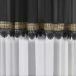Firana czarno biała z gipiurą i złotymi cyrkoniami 400x150cm NUOLLA - Nie Tylko Firany