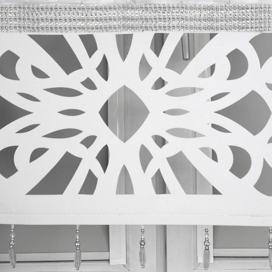 Komplet białych zasłon z panelem i cyrkoniami 300x160cm PEDEIRA - Nie Tylko Firany