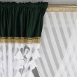 Komlet zielono białych zasłon z panelem i cyrkoniami 300x160cm PEDEIRA - Nie Tylko Firany