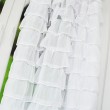 Firana z falbanami biała na taśmie 145x160cm VALENDIA - Nie Tylko Firany
