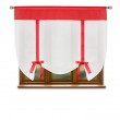 Firana woalowa biała z czerwonymi dodatkami na taśmie 150x150cm RUBY - Nie Tylko Firany