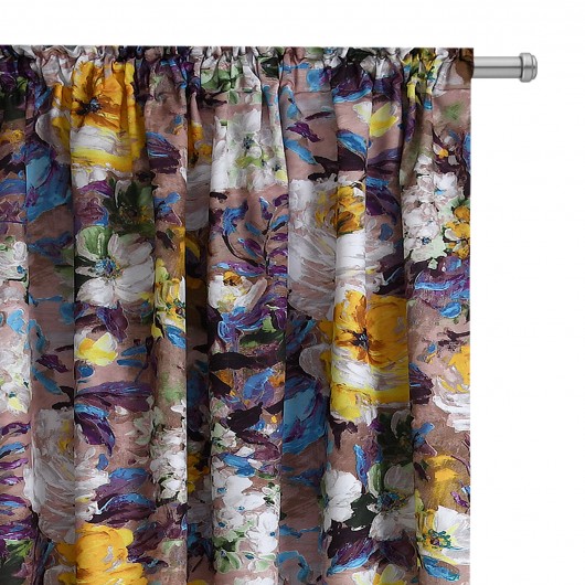 Zasłona w kolorowe kwiaty na taśmie 145x250cm ANISSA - Nie Tylko Firany
