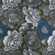 Zasłona w szaro niebieskie kwiaty na taśmie 145x250cm AZAYA - Nie Tylko Firany