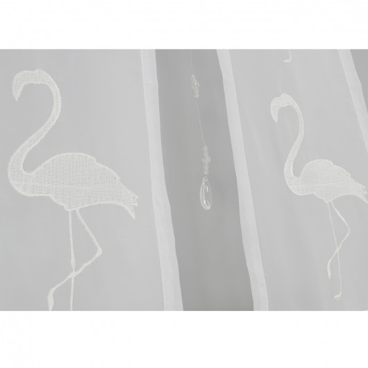 Panel ażurowy biały z flamingami 60x130cm EXOTIC ost. - Nie Tylko Firany
