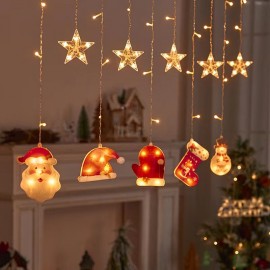 Kurtyna świetlna gwiazdki i ozdoby świąteczne 325cm NOEL