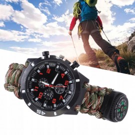 Zegarek survivalowy z kompasem moro PARACORD