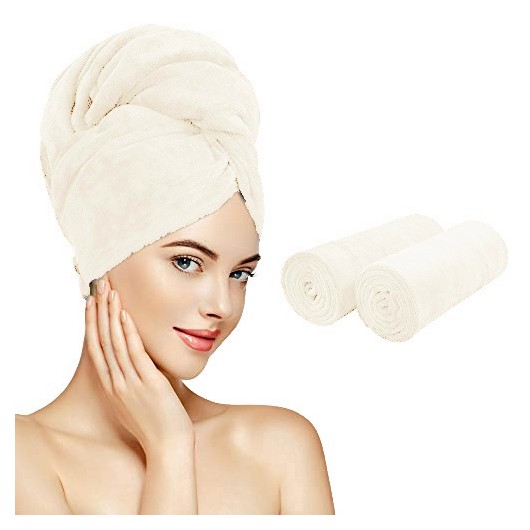 Ręcznik na głowę szybkoschnący ecru MONA - Nie Tylko Firany
