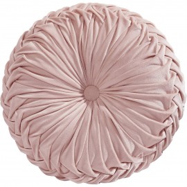 Poduszka okrągła plisowana z weluru różowa 35cm BELLO