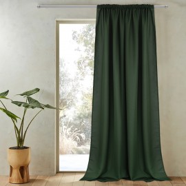 Zasłona z matowej tkaniny ciemno zielona na taśmie 145x250cm ELODIA