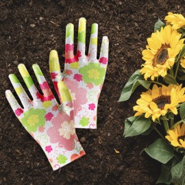 Rękawice ogrodowe damskie M różowo zielone GARDEN GLOVES