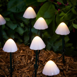 Girlanda solarna do ogrodu grzybki 20 lampek LED 7,5m MUSHROOM