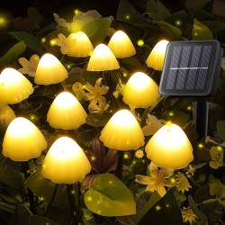 Girlanda solarna do ogrodu grzybki 20 lampek LED 7,5m MUSHROOM