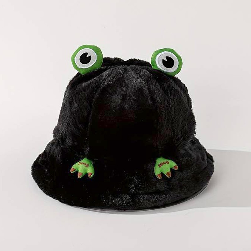 Kapelusz welurowy żaba czarny FROG HAT