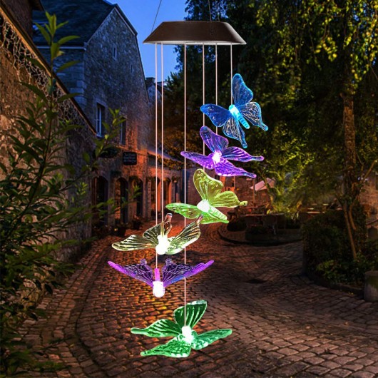 Lampa solarna wisząca dekoracja do ogrodu motyle CAMPANILLA