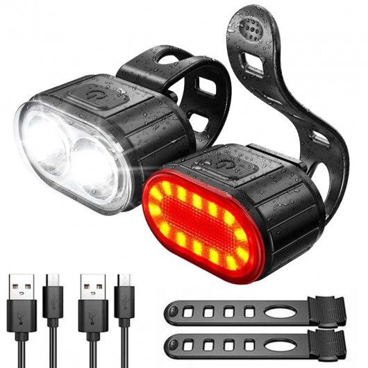 Zestaw lampek rowerowych LED na przód i tył BIKE LIGHTS